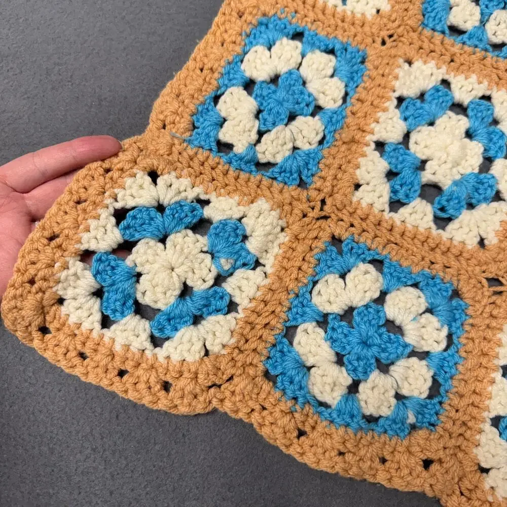 Granny Square Blanket Runner Handmade Classic Retro Look Afghan NWOT STYLE #3560